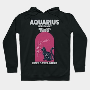 Aquarius Traits Lucky Flower Orchid Boho Zodiac Sign Astrology Hoodie